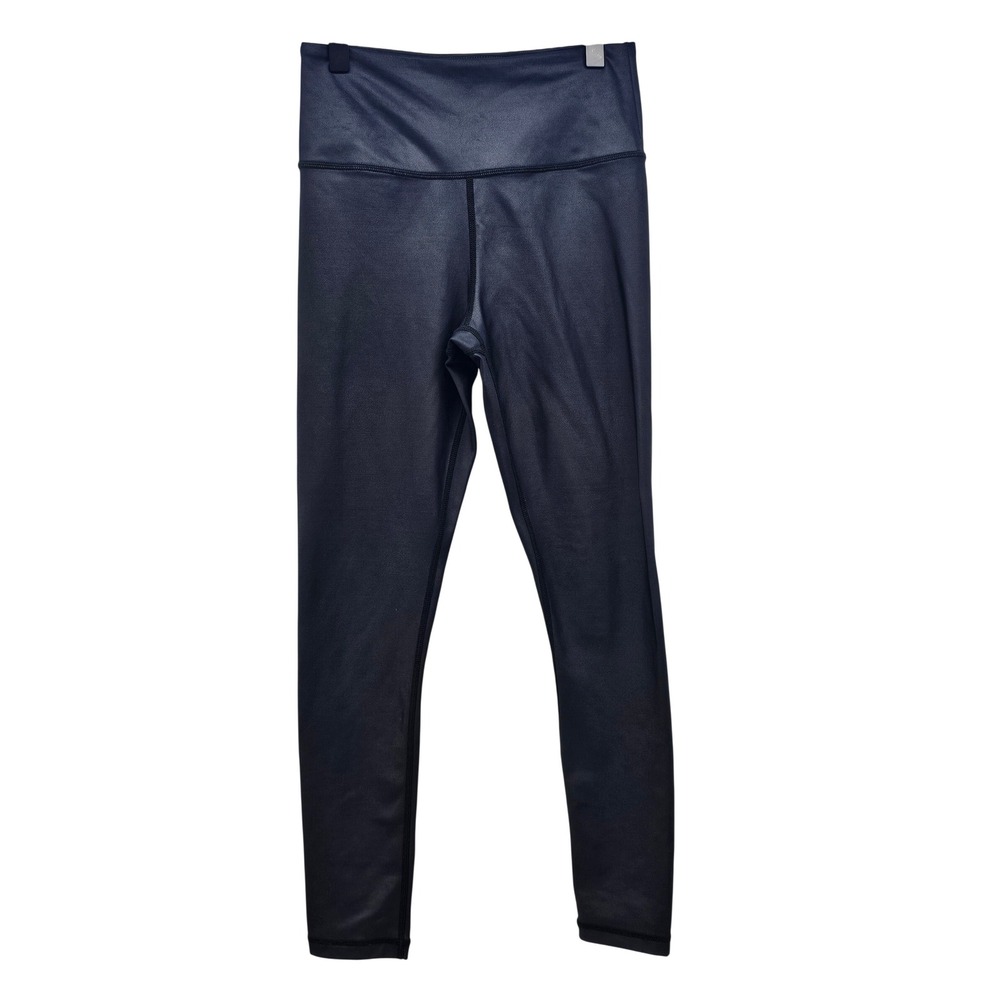 Zyia Active Women Black Metallic High Waisted Leggings Size 4 Activewear Pants